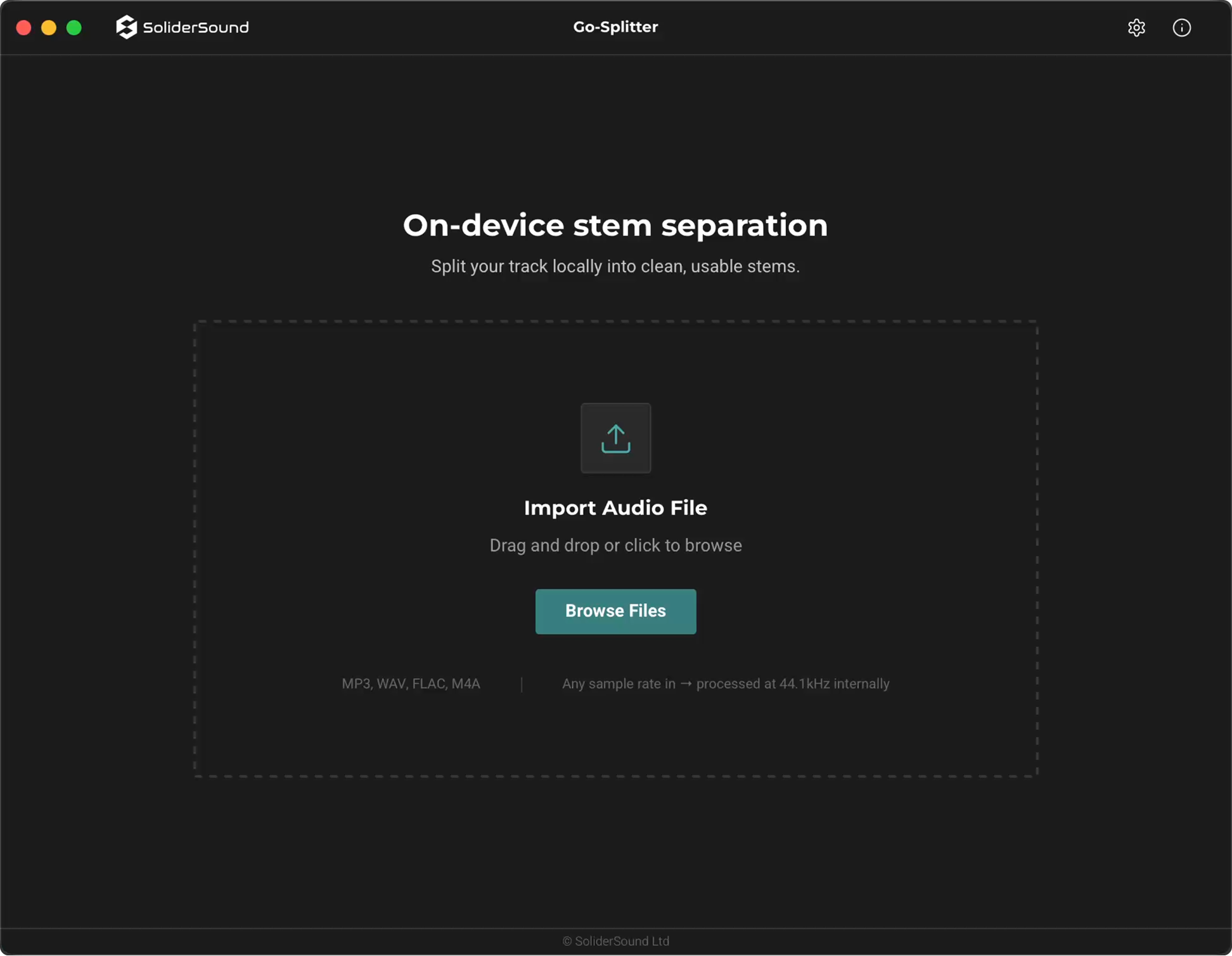 Go-Splitter app — Import screen