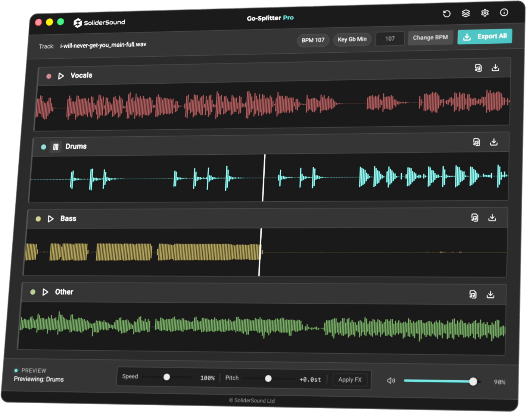 Go-Splitter Pro — Waveform preview